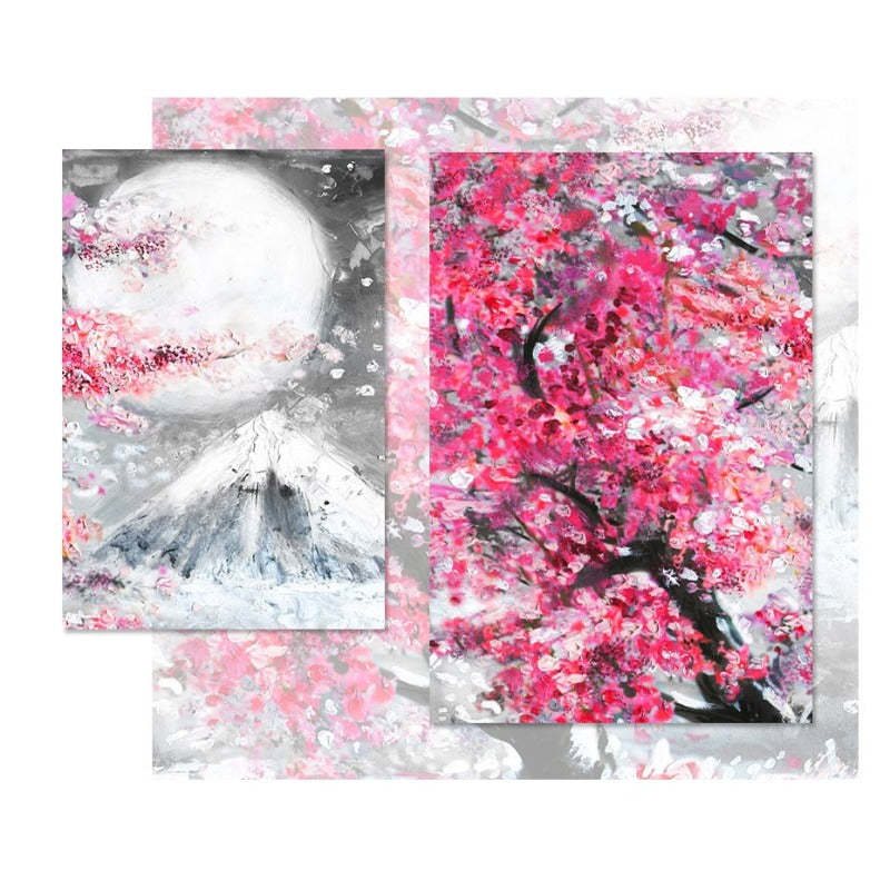 Mount Fuji Cherry Blossom Landscape Japan  - Canvas Wall Art Painting-Original Wall Arts
