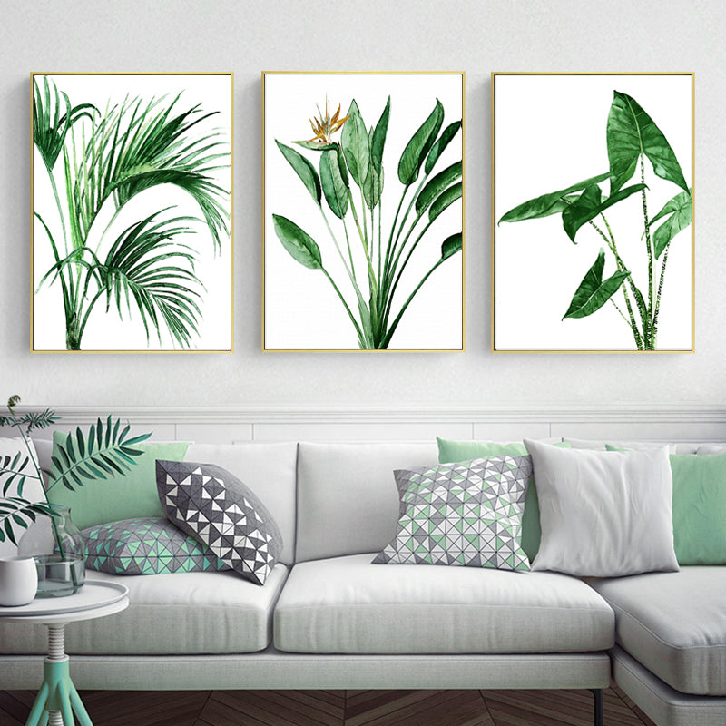 Modern Scandinavian Alocasia Leaves - Canvas Wall Art Painting-Original Wall Arts