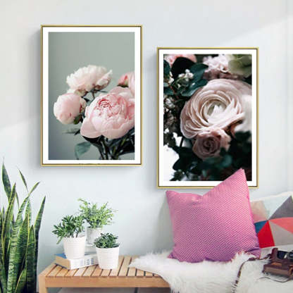 Modern Peonies Floral Canvas Painting Gallery Flower - Canvas Wall Art Painting-Original Wall Arts