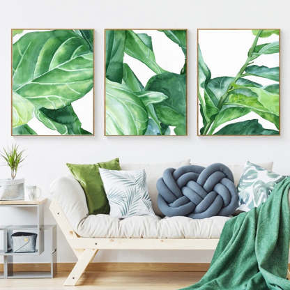 Modern Nordic Natural Tropical Leaves - Canvas Wall Art Painting-Original Wall Arts