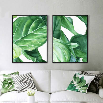 Modern Nordic Natural Tropical Leaves - Canvas Wall Art Painting-Original Wall Arts