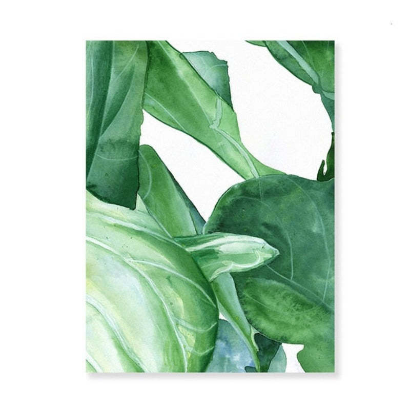 Modern Nordic Natural Tropical Leaves - Canvas Wall Art Painting-Original Wall Arts
