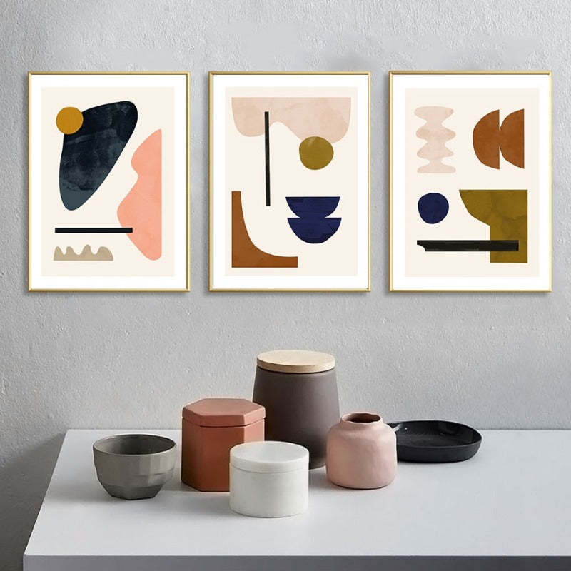 Geometric Abstract Scandinavia Gallery - Canvas Wall Art Painting-Original Wall Arts