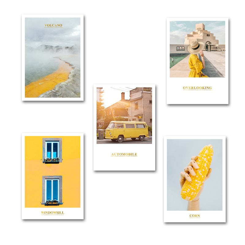 Modern Yellow Landscape Wall Art Poster - Canvas Wall Art Painting-Original Wall Arts