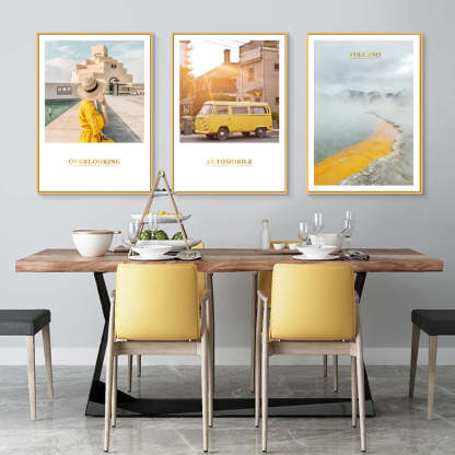 Modern Yellow Landscape Wall Art Poster - Canvas Wall Art Painting-Original Wall Arts