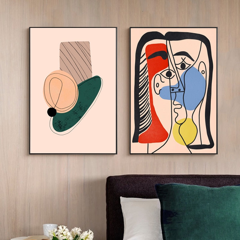 Modern Scandinavia Abstract Figure - Canvas Wall Art Painting-Original Wall Arts
