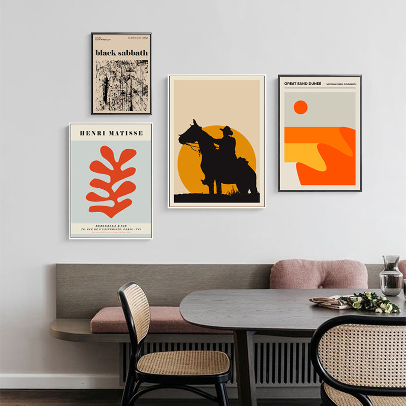 Vintage Abstract Canvas Painting Geometric Wall Art-Original Wall Arts