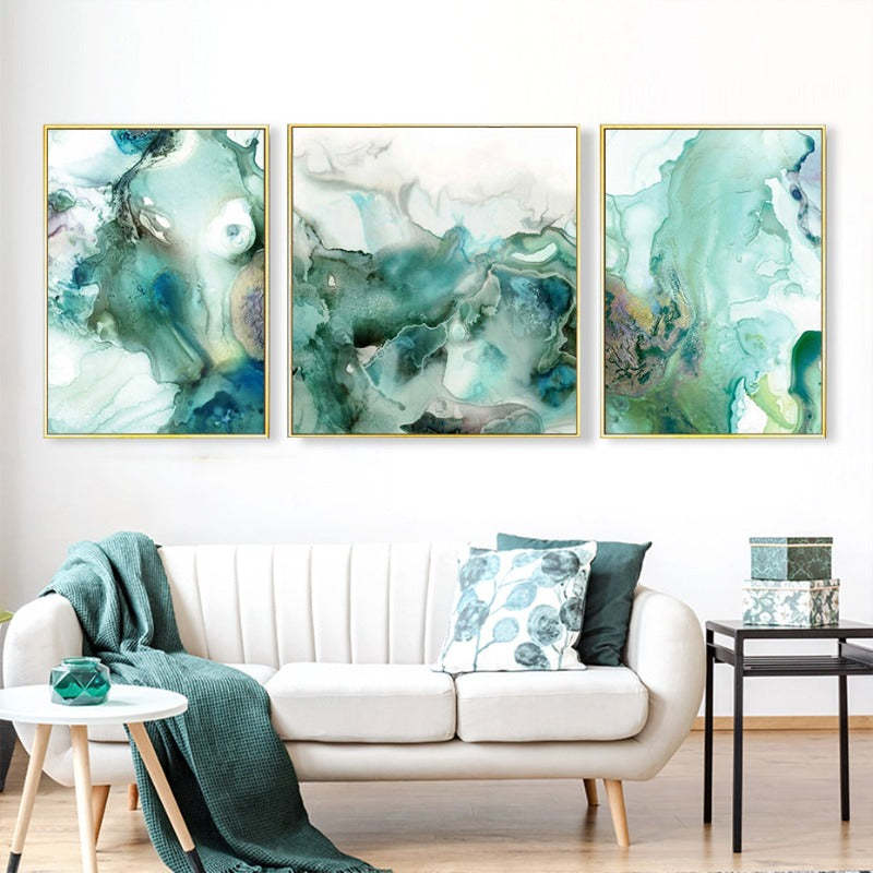 Mint Sea Marble - Canvas Wall Art Painting-Original Wall Arts