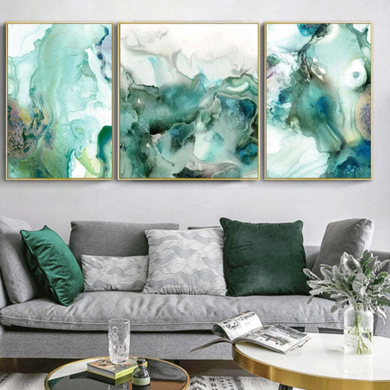 Mint Sea Marble - Canvas Wall Art Painting-Original Wall Arts