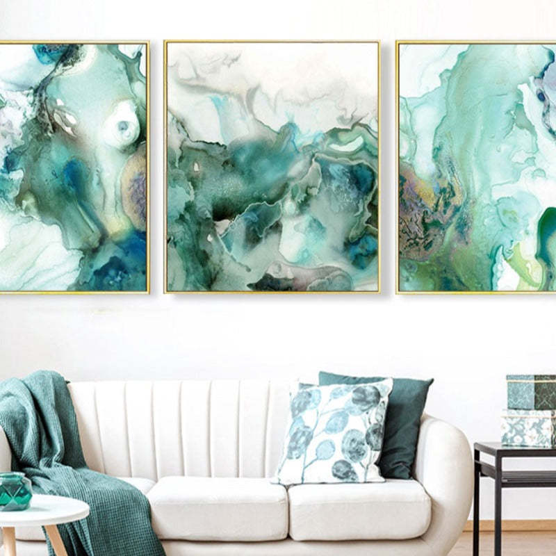 Mint Sea Marble - Canvas Wall Art Painting-Original Wall Arts