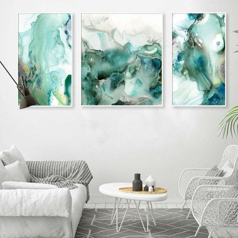Mint Sea Marble - Canvas Wall Art Painting-Original Wall Arts
