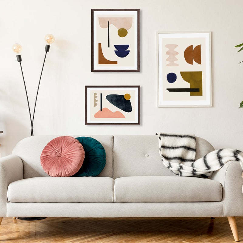 Geometric Abstract Scandinavia Gallery - Canvas Wall Art Painting-Original Wall Arts