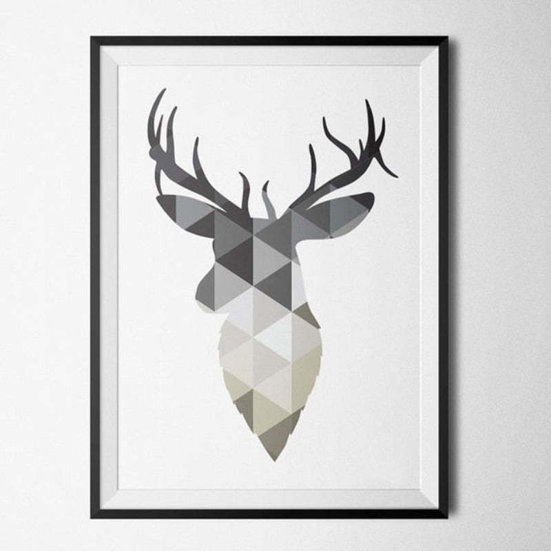 Geometric Deer Faith Quote - Canvas Wall Art Painting-Original Wall Arts
