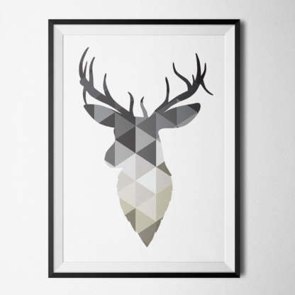 Geometric Deer Faith Quote - Canvas Wall Art Painting-Original Wall Arts