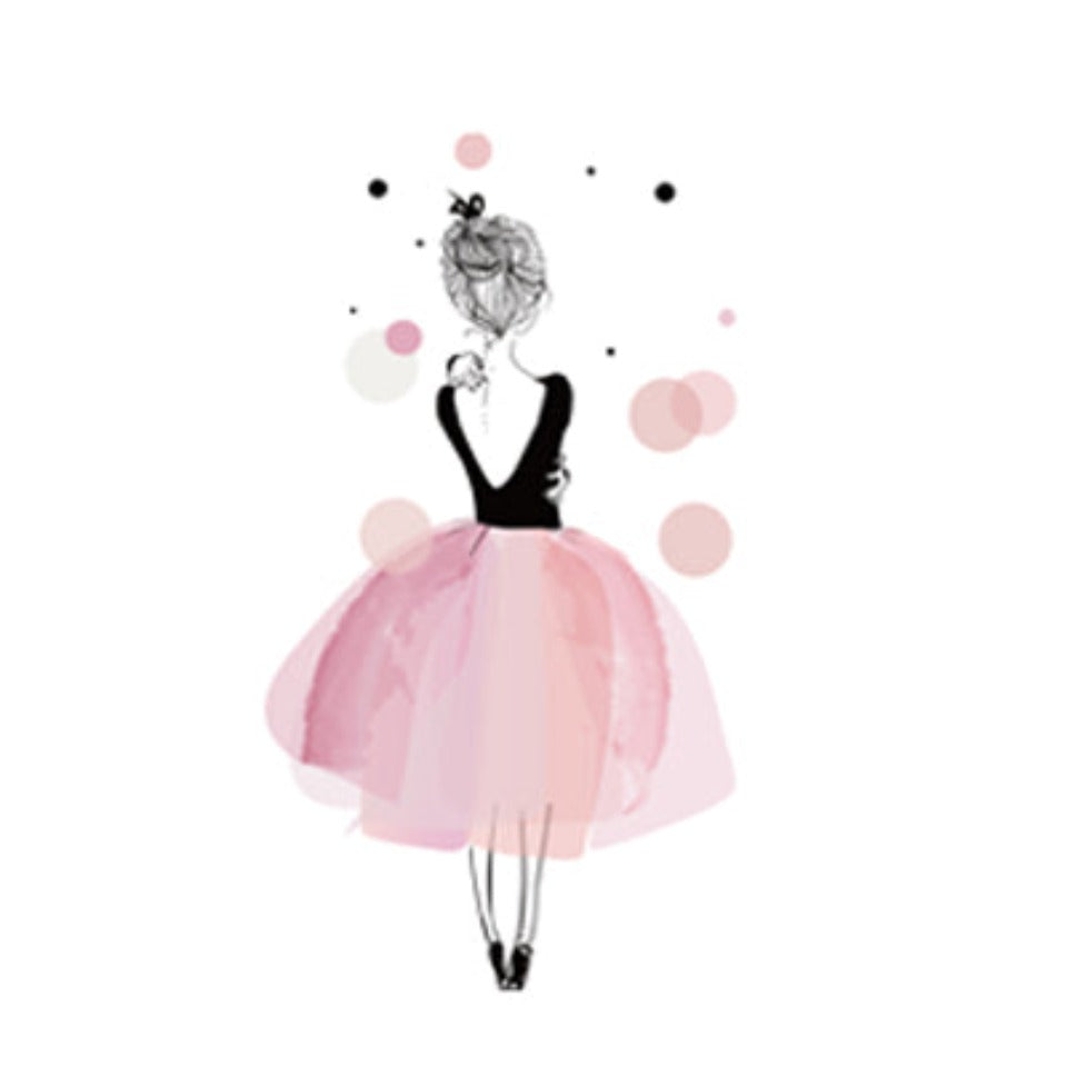 Watercolor Pink Kawaii Girls - Canvas Wall Art Painting-Original Wall Arts