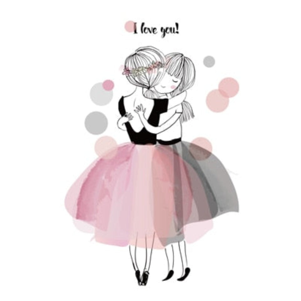 Watercolor Pink Kawaii Girls - Canvas Wall Art Painting-Original Wall Arts