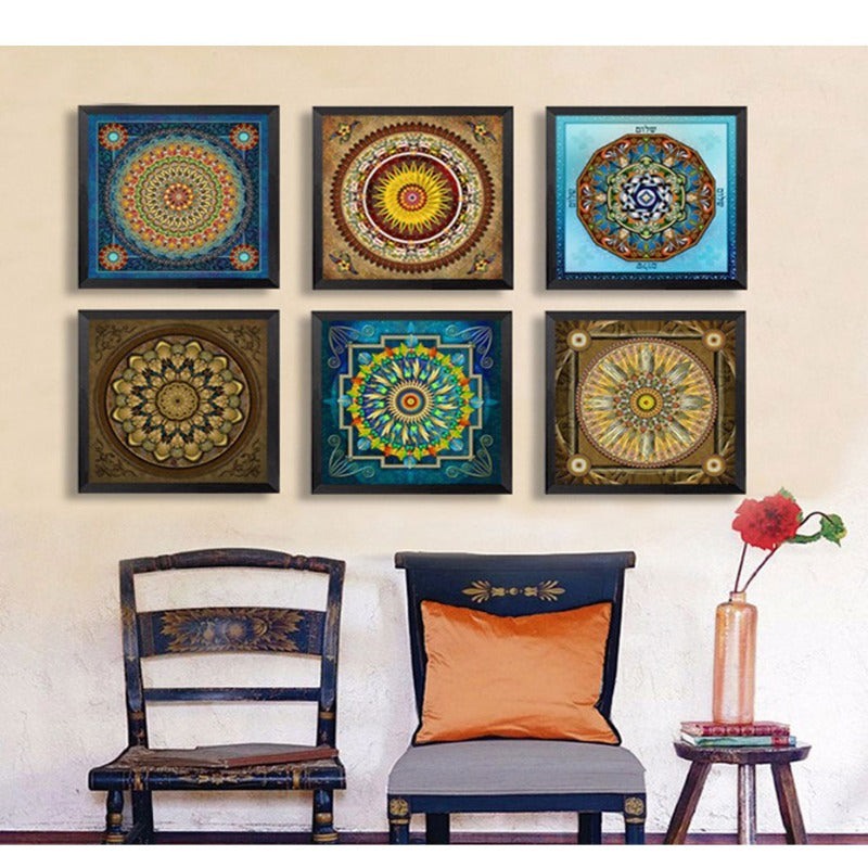 Mandala Ornament Thangka Yoga - Canvas Wall Art Painting-Original Wall Arts