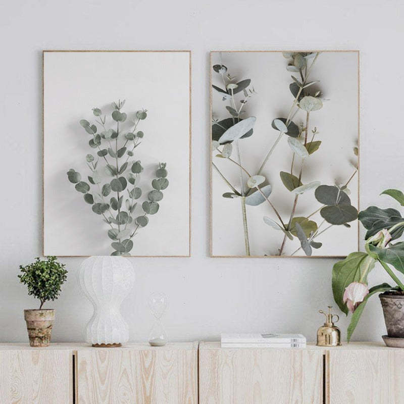 Botanical Eucalyptus Leaves - Canvas Wall Art Painting-Original Wall Arts