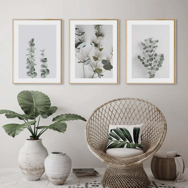 Botanical Eucalyptus Leaves - Canvas Wall Art Painting-Original Wall Arts
