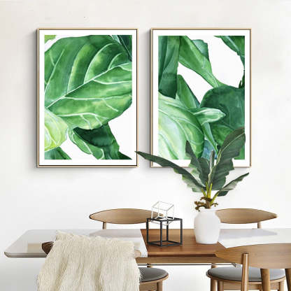 Modern Nordic Natural Tropical Leaves - Canvas Wall Art Painting-Original Wall Arts