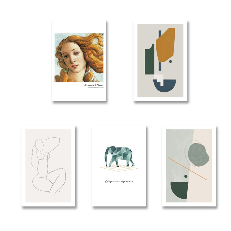 Scandinavia Vintage Figure Prints - Canvas Wall Art Painting