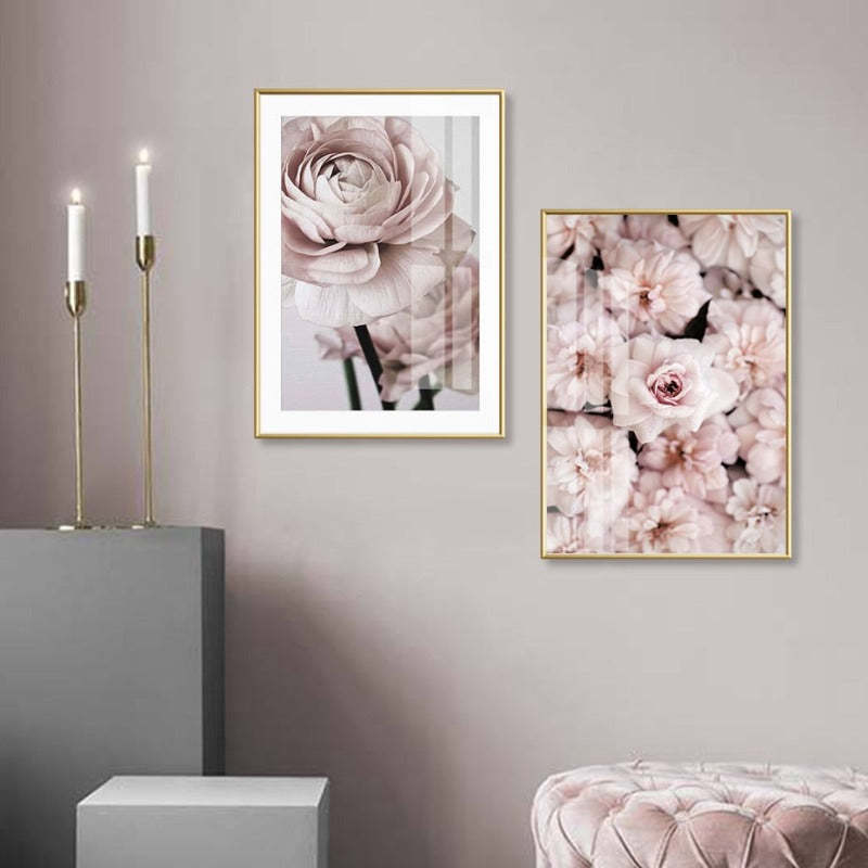 Modern Romantic Light Pink Peonies Flowers - Canvas Wall Art Painting-Original Wall Arts