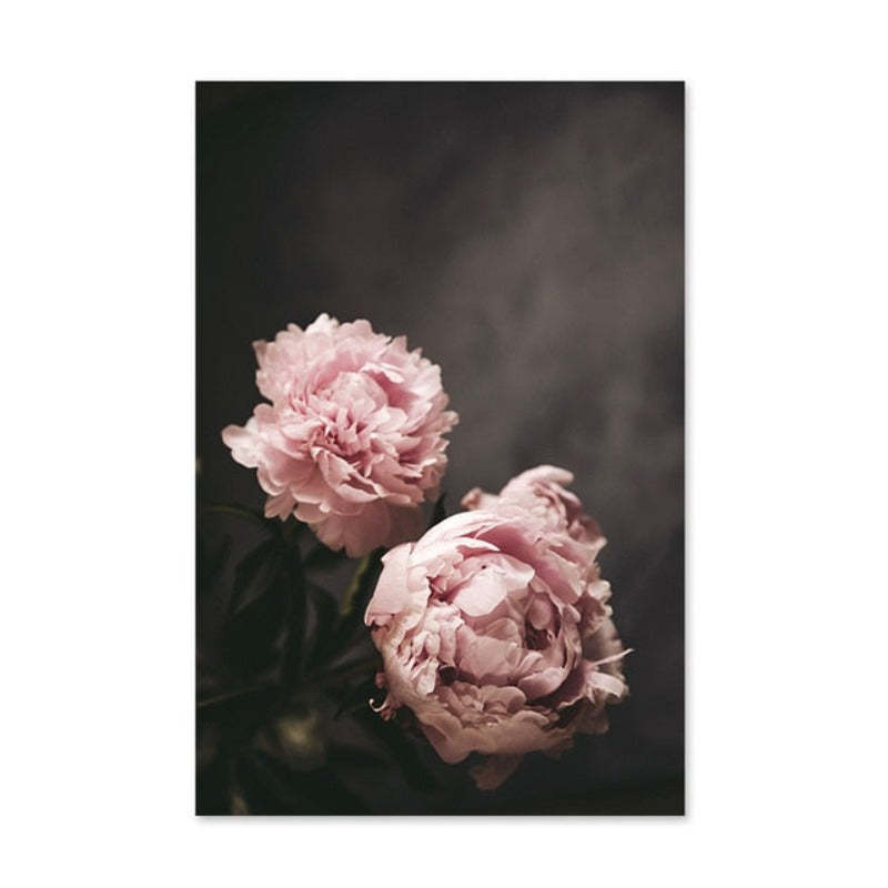 Modern Romantic Light Pink Peonies Flowers - Canvas Wall Art Painting-Original Wall Arts