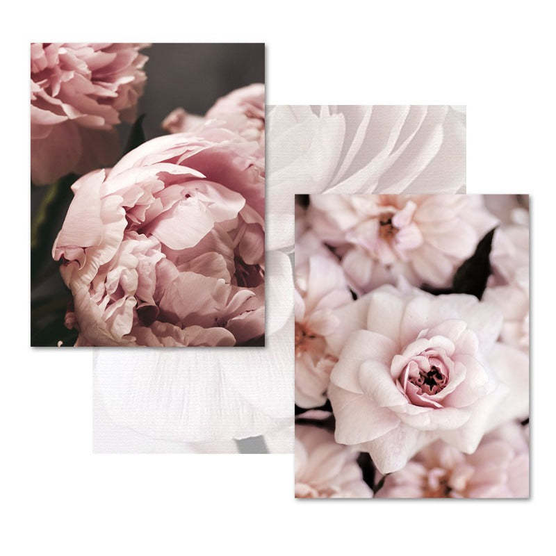 Modern Romantic Light Pink Peonies Flowers - Canvas Wall Art Painting-Original Wall Arts