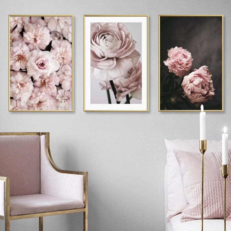 Modern Romantic Light Pink Peonies Flowers - Canvas Wall Art Painting-Original Wall Arts