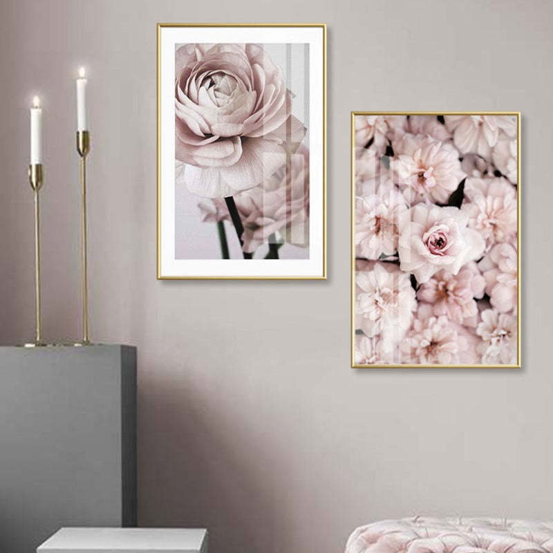 Modern Romantic Light Pink Peonies Flowers - Canvas Wall Art Painting-Original Wall Arts