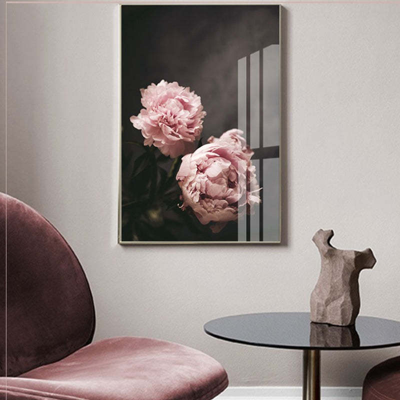 Modern Romantic Light Pink Peonies Flowers - Canvas Wall Art Painting-Original Wall Arts