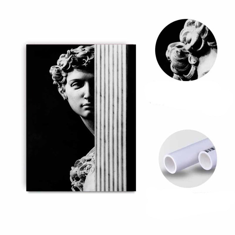 Vintage David Figure Sculpture - Canvas Wall Art Painting-Original Wall Arts