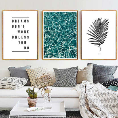 Nordic Scandinavia Palm Leaves Plants Dreams Quote-Original Wall Arts