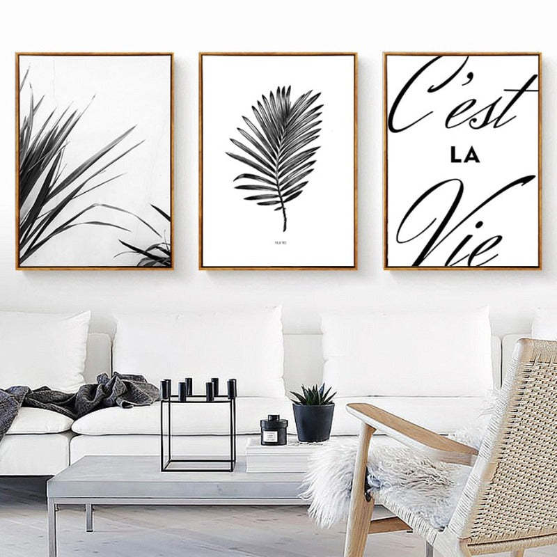 Nordic Scandinavia Palm Leaves Plants Dreams Quote-Original Wall Arts