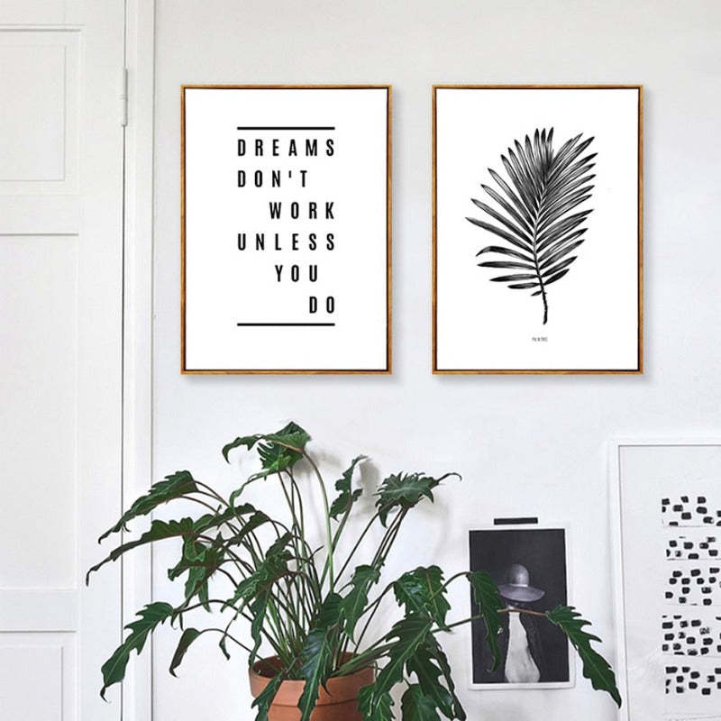 Nordic Scandinavia Palm Leaves Plants Dreams Quote-Original Wall Arts