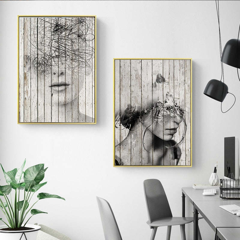 Abstract Figure Prints - Canvas Wall Art Painting-Original Wall Arts