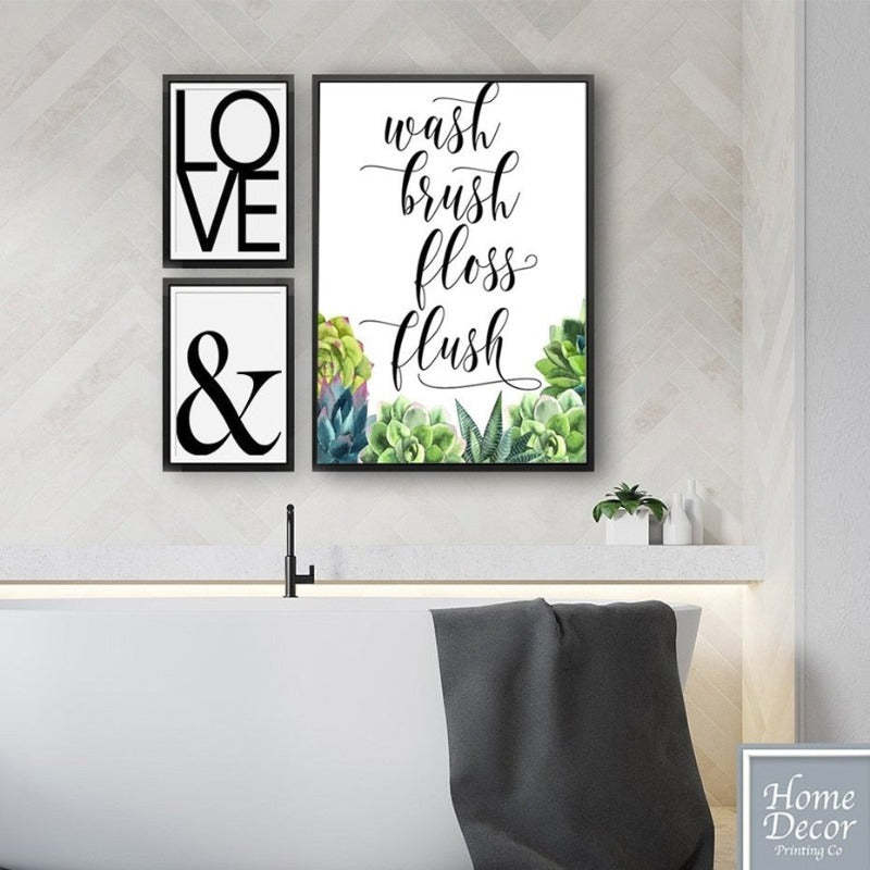 Modern Wash brush Floss Flush Cactus Print - Canvas Wall Art Painting-Original Wall Arts