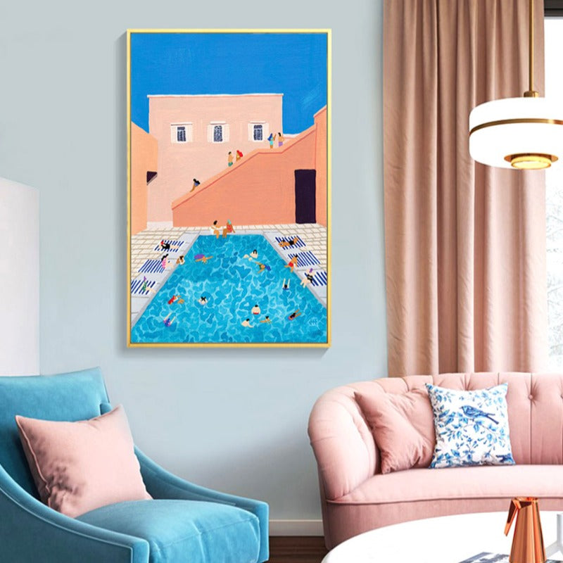 Summer Swimming Party Wall Art Pictures - Canvas Wall Art Painting-Original Wall Arts