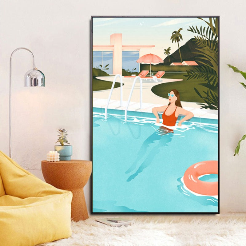 Summer Swimming Party Wall Art Pictures - Canvas Wall Art Painting-Original Wall Arts