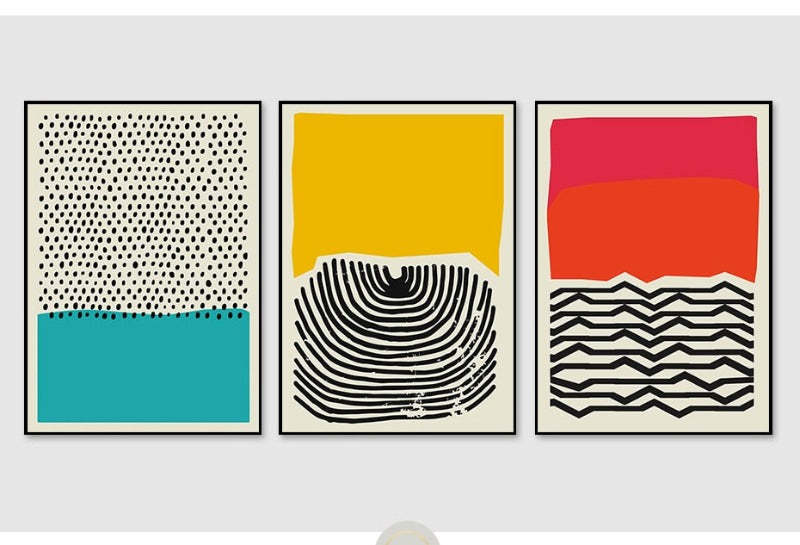 Multicolored Abstract Geometric Wall Art  - Canvas Wall Art Painting-Original Wall Arts