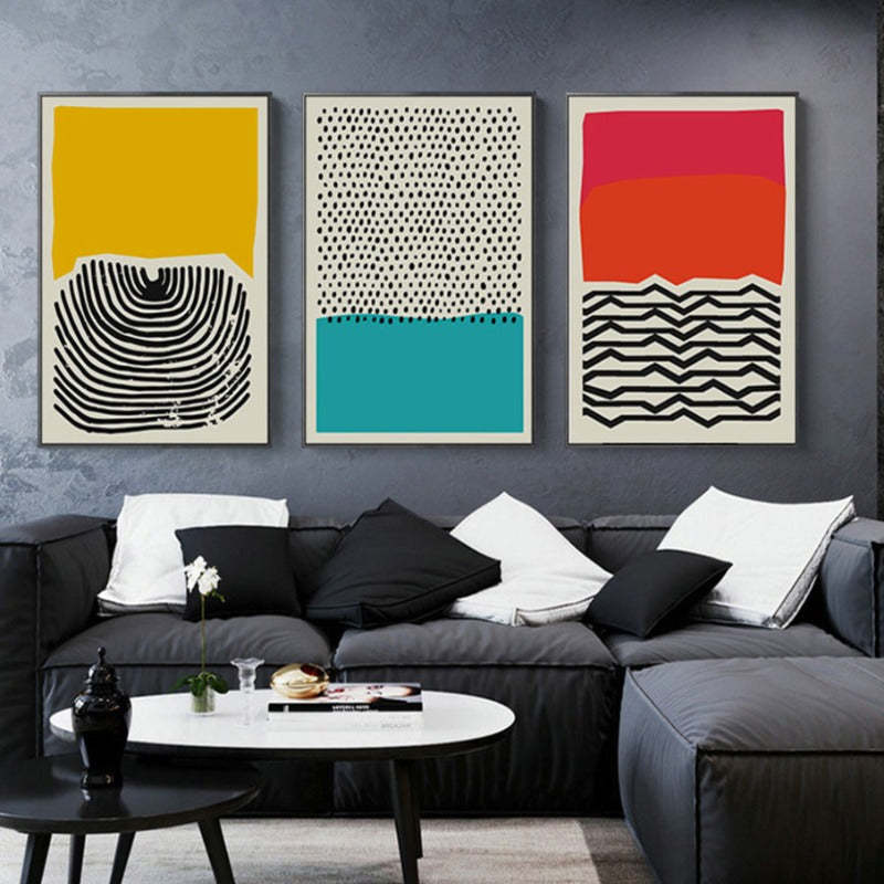 Multicolored Abstract Geometric Wall Art  - Canvas Wall Art Painting-Original Wall Arts