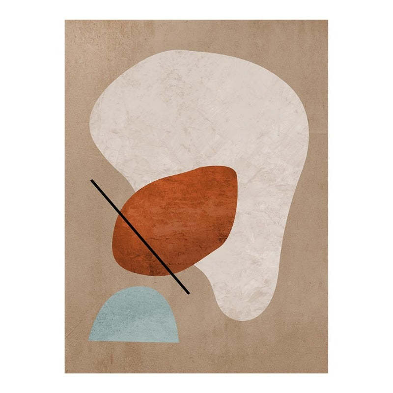 Modern Burnt Orange Abstract Geometric - Canvas Wall Art Painting-Original Wall Arts