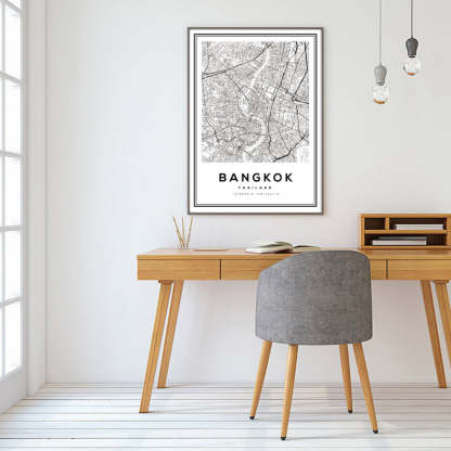 Black and White Bangkok City - Canvas Wall Art Painting-Original Wall Arts