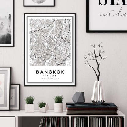 Black and White Bangkok City - Canvas Wall Art Painting-Original Wall Arts