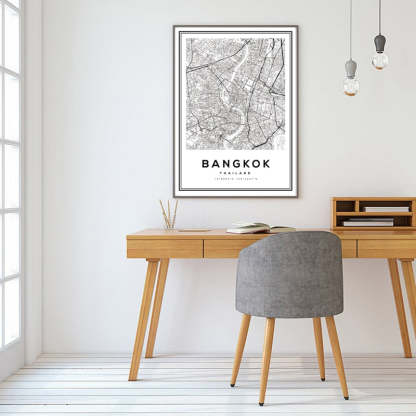 Black and White Bangkok City - Canvas Wall Art Painting-Original Wall Arts