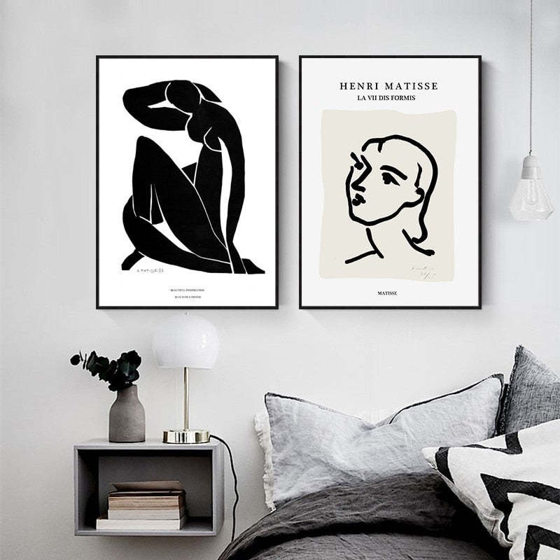 Vintage Abstract Matisse Line Figure Minimalist Europe-Original Wall Arts