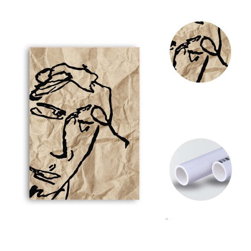 Vintage Abstract Matisse Line Figure Minimalist Europe-Original Wall Arts