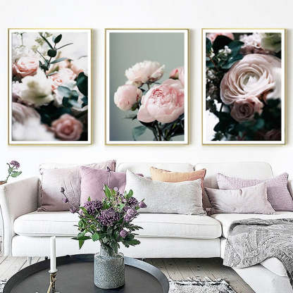 Modern Peonies Floral Canvas Painting Gallery Flower - Canvas Wall Art Painting-Original Wall Arts