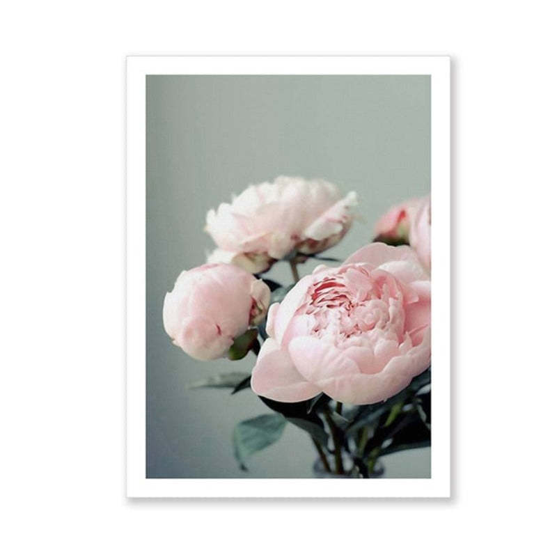 Modern Peonies Floral Canvas Painting Gallery Flower - Canvas Wall Art Painting-Original Wall Arts