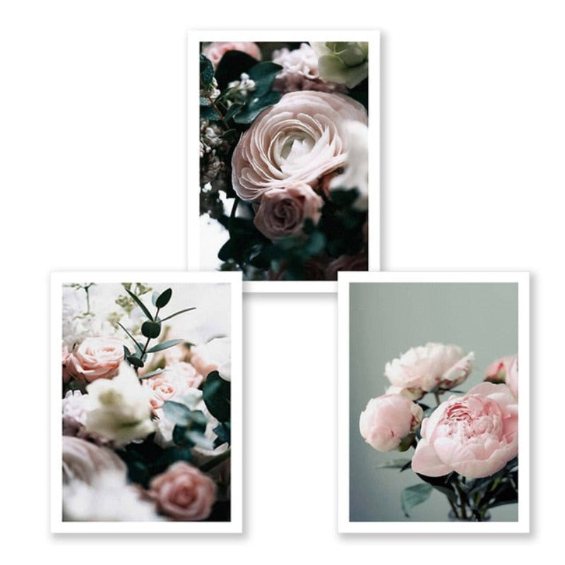 Modern Peonies Floral Canvas Painting Gallery Flower - Canvas Wall Art Painting-Original Wall Arts